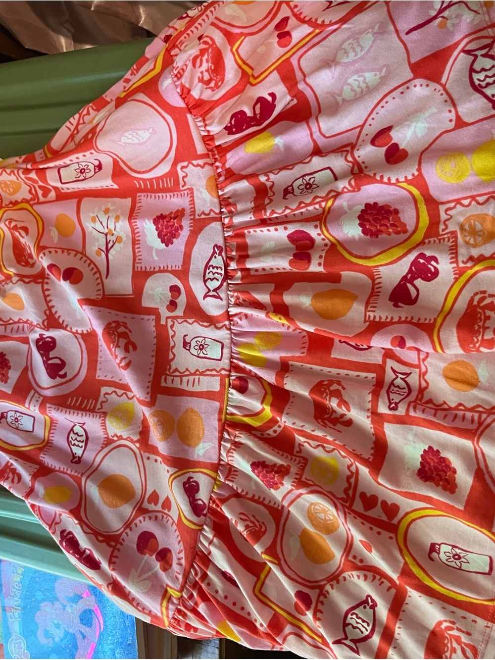 wonder nation Pink Coral Yellow Patterned Girls Skirt
